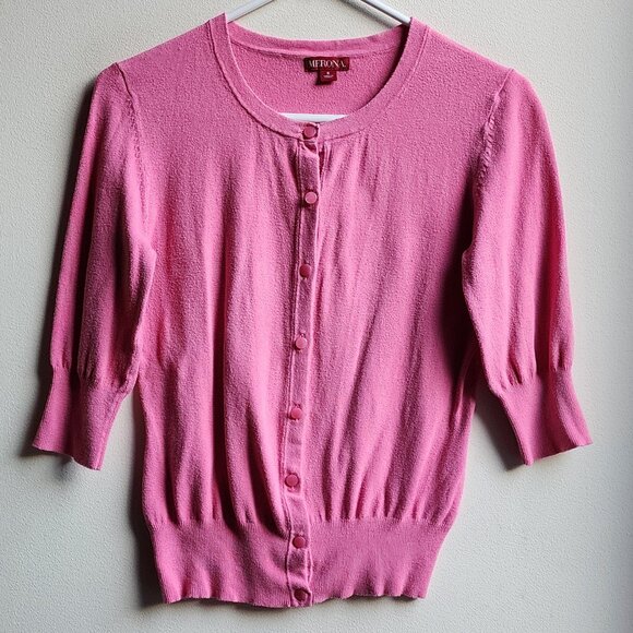 Merona Pink Feminine Button Down Cardigan Size Small - Picture 6 of 14